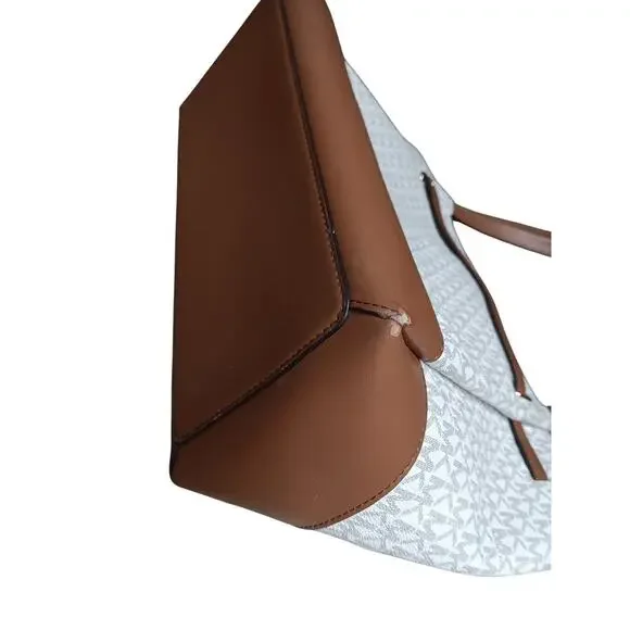 Michael Kors Jet Set Signature Tote Brown MK Logo Shoulder Bag - Picture 14 of 16